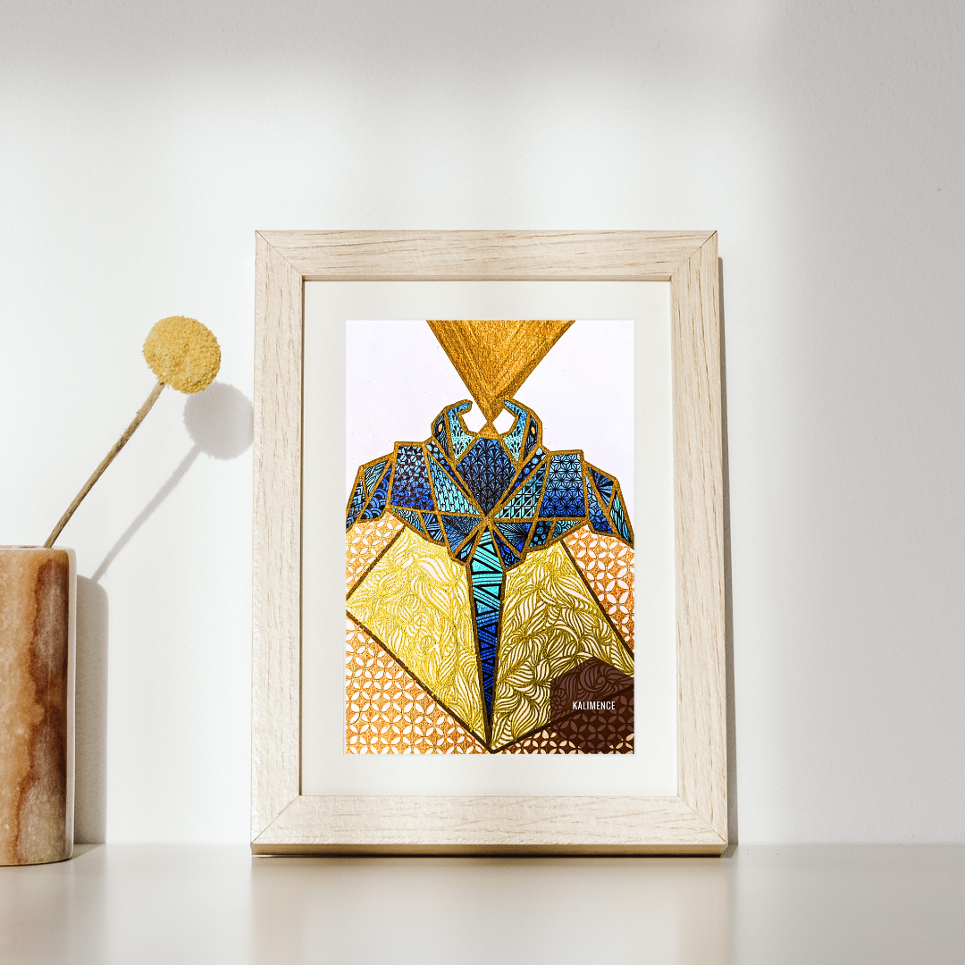 raie manta geometrique bleue